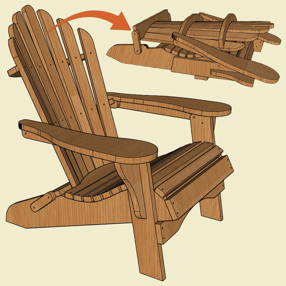 Folding Adirondack Chair Plan/Template | Jackman Works